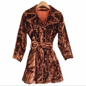 1960s-1970s CRUSHED VELVET COAT - Mod Go Go Trench